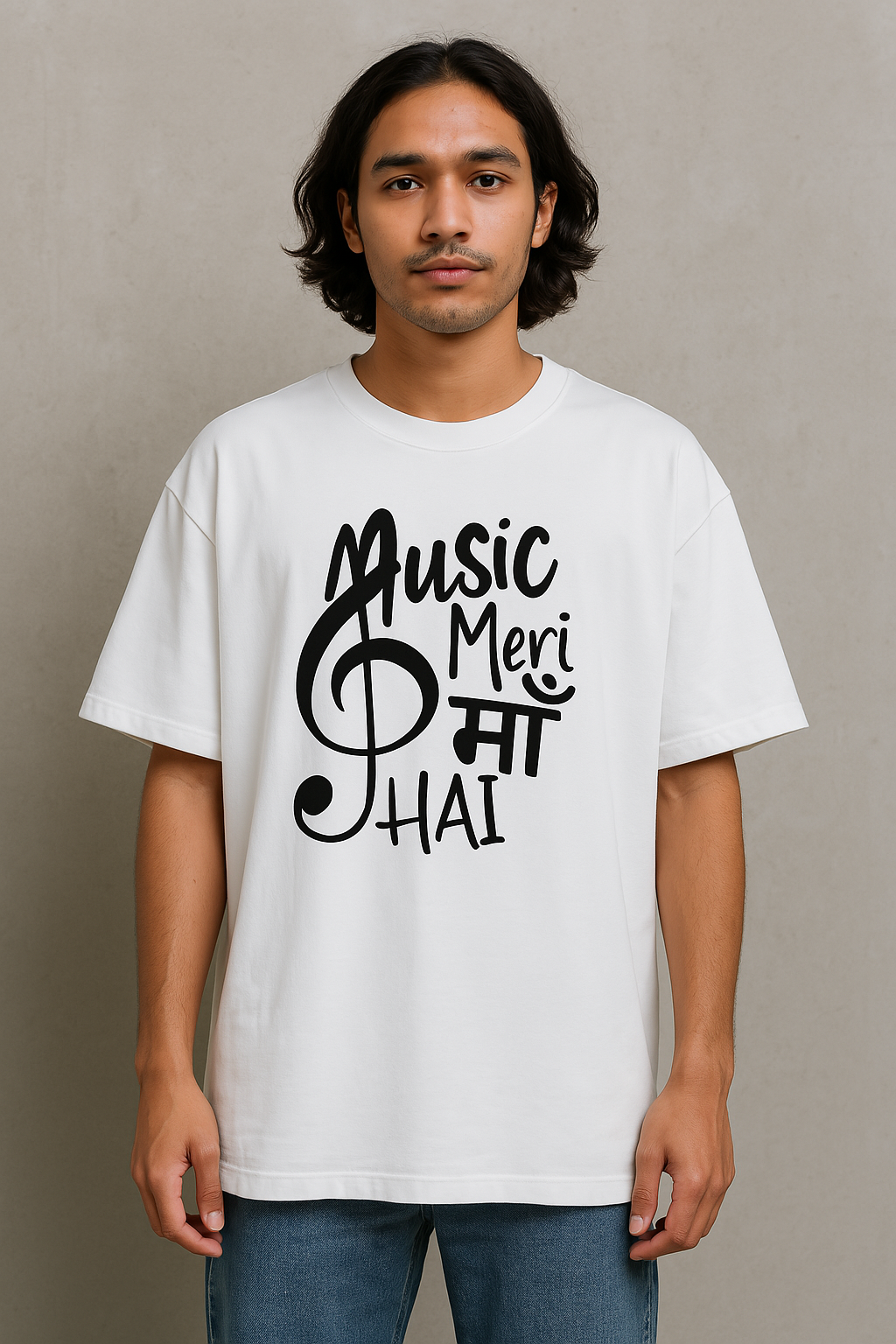 Unisex Oversized Standard T-Shirt | Men & Women | Music Meri Maa hai