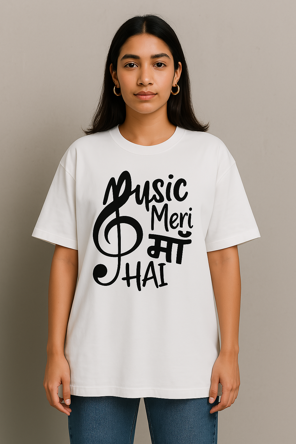 Unisex Oversized Standard T-Shirt | Men & Women | Music Meri Maa hai